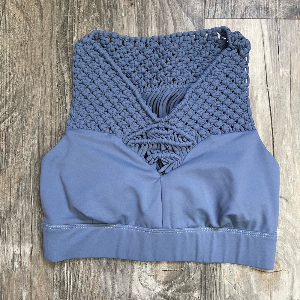 Carbon 38 Crochet Macrame Sports Bra XS